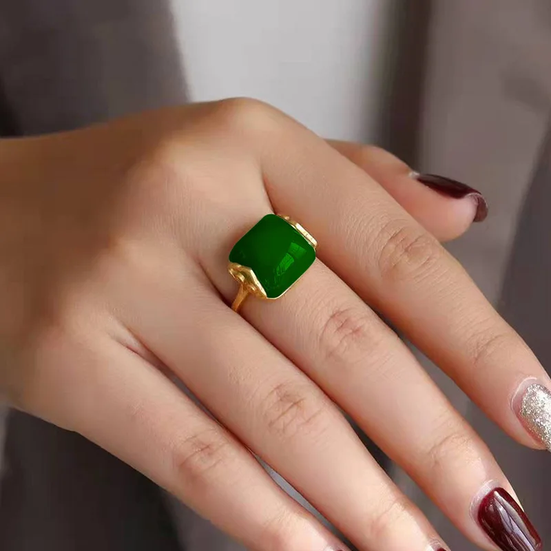Natural Hetian Jade Ring Fashi – Wedding Zone recenzja i cena